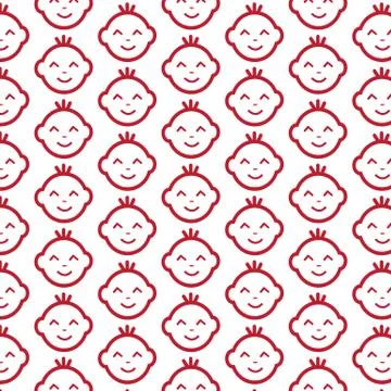 Pattern background Baby Face Emotion Icon Stock Illustration