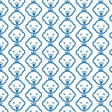Pattern background Baby Face Emotion Icon Stock Illustration