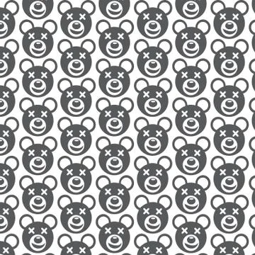 Pattern background Bear Face emotion Icon Stock Illustration