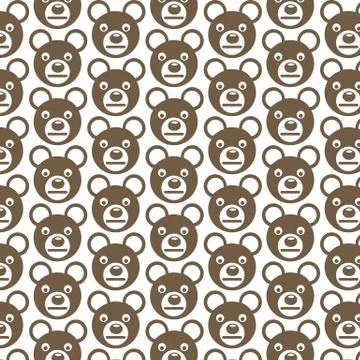 Pattern background Bear Face emotion Icon Stock Illustration
