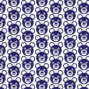 Pattern background Bear Face emotion Icon Stock Illustration