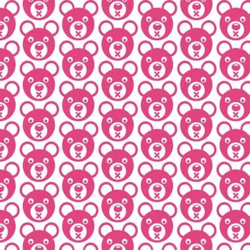 Pattern background Bear Face emotion Icon Stock Illustration