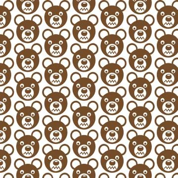 Pattern background Bear Face emotion Icon Stock Illustration
