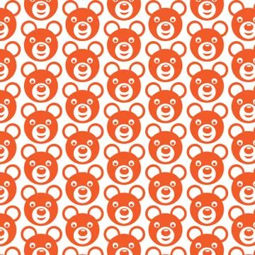 Pattern background Bear Face emotion Icon Stock Illustration