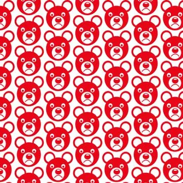 Pattern background Bear Face emotion Icon Stock Illustration