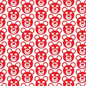 Pattern background Bear Face emotion Icon Stock Illustration
