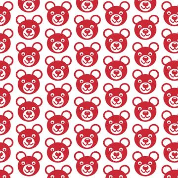 Pattern background Bear Icon Illustrazione stock