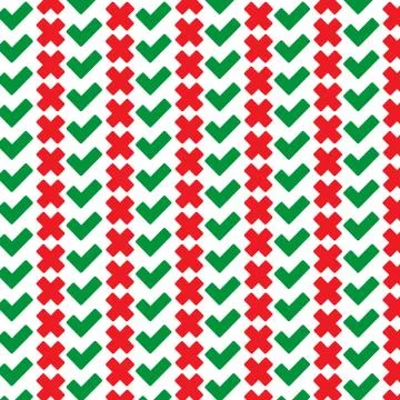 Pattern background check mark icon Wrong and right Stock Illustration