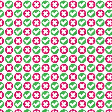 Pattern background check mark icon Wrong and right Stock Illustration