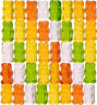 Pattern background close up candy bears colorful Stock Photos