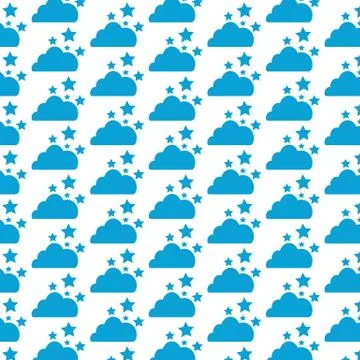 Pattern background cloud stars icon Stock Illustration