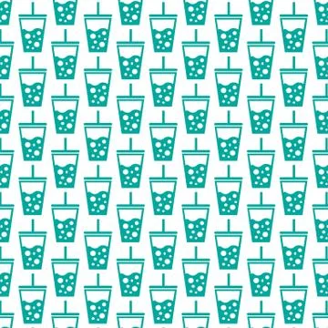 Pattern background cold drink icon Stock Illustration