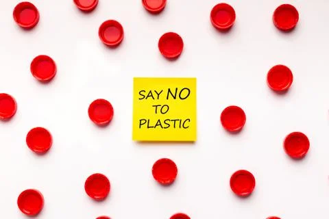Pattern Background with colored plastic covers on white Stock Photos