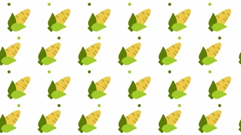 Pattern background with corns. Corns vegetable animation. Cute pattern anim.. Stock Footage 229533185