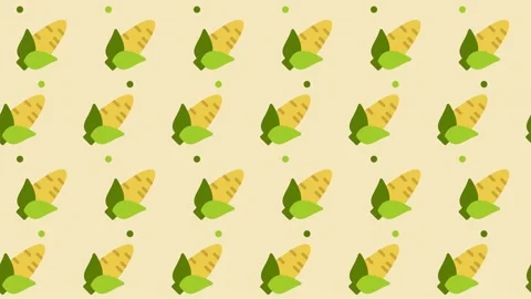 Pattern background with corns. Corns vegetable animation. Cute pattern anim.. Stock Footage 229533221