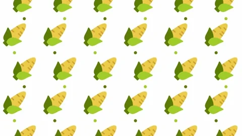 Pattern background with corns. Corns vegetable animation. Cute pattern anim.. Stock Footage 229540422