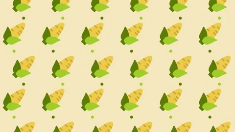 Pattern background with corns. Corns vegetable animation. Cute pattern anim.. Stock Footage 229540621