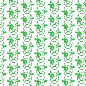 Pattern background Cow Face emotion Icon Stock Illustration