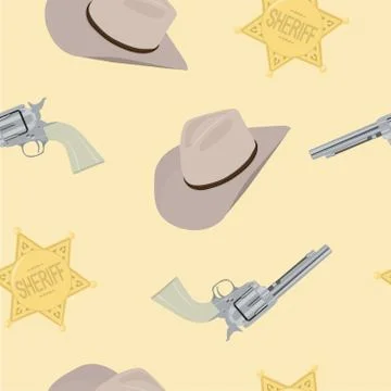 Pattern Background Cowboy Themed Stock Illustration