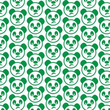 Pattern background Cute panda emotion Icon Stock Illustration
