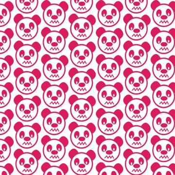 Pattern background Cute panda emotion Icon Illustrazione stock