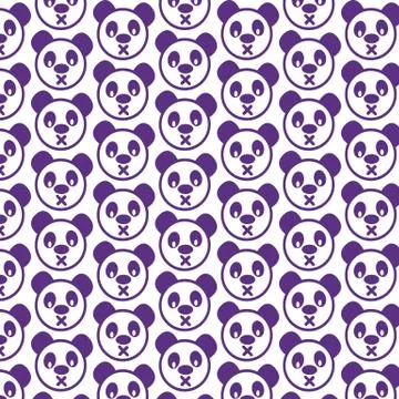 Pattern background Cute panda emotion Icon Illustrazione stock