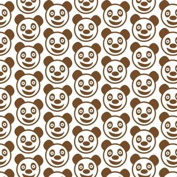 Pattern background Cute panda emotion Icon Illustrazione stock