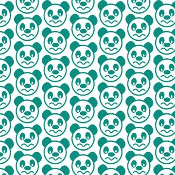 Pattern background Cute panda emotion Icon Illustrazione stock