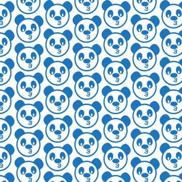 Pattern background Cute panda emotion Icon Illustrazione stock