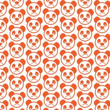 Pattern background Cute panda emotion Icon Illustrazione stock