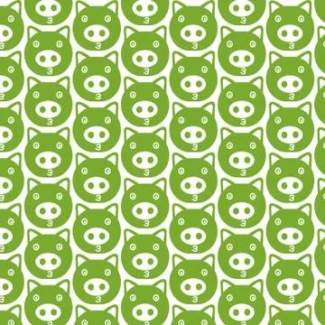 Pattern background Cute pig emotion Icon Stock Illustration