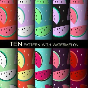 Pattern background design with watermelon Stock Illustration