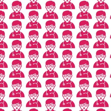 Pattern background Doctor Face emotion Icon Stock Illustration