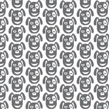Pattern background Dog Face emotion Icon Stock Illustration