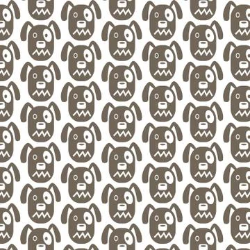 Pattern background Dog Face emotion Icon Stock Illustration