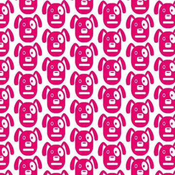 Pattern background Dog Face emotion Icon Stock Illustration