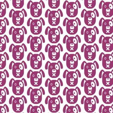 Pattern background Dog Face emotion Icon Stock Illustration