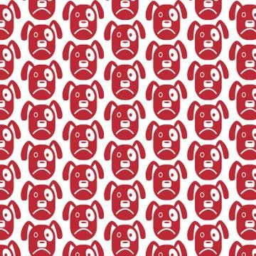 Pattern background Dog Face emotion Icon Stock Illustration