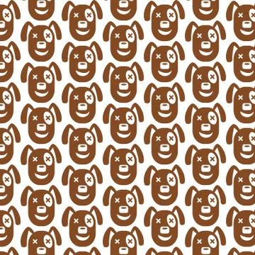 Pattern background Dog Face emotion Icon Stock Illustration