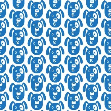 Pattern background Dog Face emotion Icon Stock Illustration