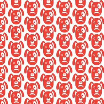 Pattern background Dog Face emotion Icon Stock Illustration