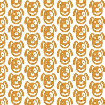 Pattern background Dog Face emotion Icon Stock Illustration