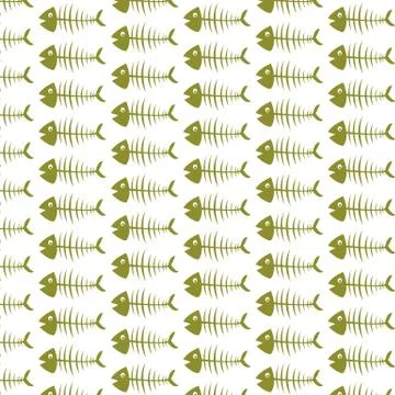 Pattern background Fish skeleton icon Stock Illustration