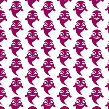 Pattern background ghost Halloween icon 库存插图