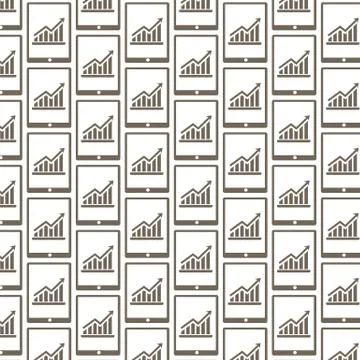 Pattern background Graph In Tablet PC Icon Illustrazione stock