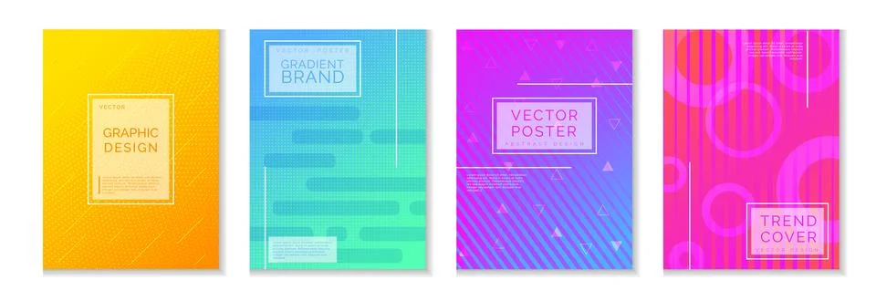 Pattern background graphic. Gradient vibrant colors, music trend cover, poster Illustrazione stock