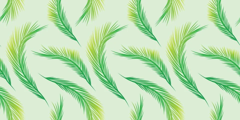 Pattern Background with Green Palm Leaves - Illustration in Editable Vector.. Illustrazione stock