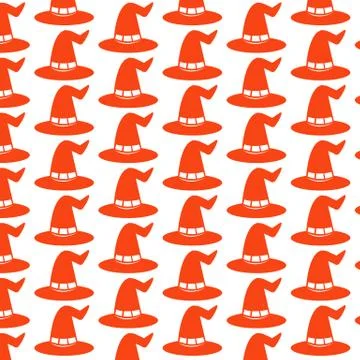 Pattern background halloween witch hat icon Stock Illustration