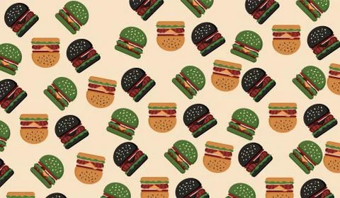 Pattern Background Hamburger Illustrazione stock