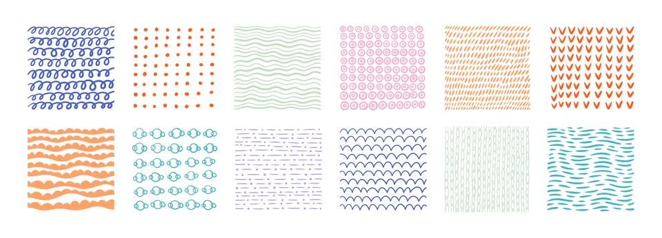Pattern background. Hand drawn organic texture, wave and scribble sketch by Stock Illustration